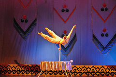 Mongolian contortionist girl in her show