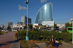 In the center of the city and the Blue Sky Tower