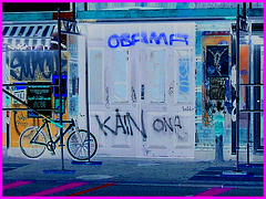 OBAMA graffitis -Une couleur politique de Copenhague / Illusion politique