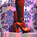Vitrine podoérotique / Podoerotic shoes window store - PARIS  21 août 2009  -  Cadeau de mon Amie Simona avec permission. - Bottes à talons aiguilles. - Bottes à talons aiguilles. Version postérisée