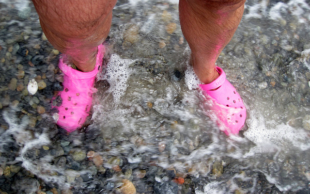 Pink Crocs in the Surf (0068)