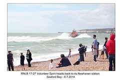 RNLB 17-27 heads home - RNLI & Coastguard Joint Exercise - Seaford Bay - 6.7.2014