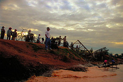 Damaged bridge to Battambang