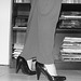 Mon Amie Krisontème /  My beloved friend Krisontème -  Avec / with permission   - La Bibliotécaire sexy en talons hauts / The sexy librarian in high heels -  N & B