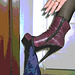 Mon amie Lady Roxy de l'Argentine /  My friend Lady Roxy from Argentina -   Avec / with permission  -  Postérisation- Purple short high-heeled boots