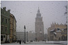 Schneefall, Marktplatz