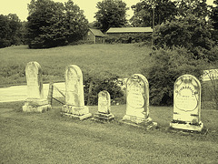 Lake Bomoseen private cemetery. Sur la 4 au tournant de la 30. Vermont, USA - États-Unis. - Photo ancienne - Vintage