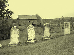Lake Bomoseen private cemetery. Sur la 4 au tournant de la 30. Vermont, USA - États-Unis. -  Photo ancienne - Vintage