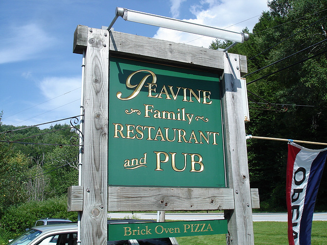 Peavine restaurant  -  Route 107. Vermont USA  - 25 juillet 2009