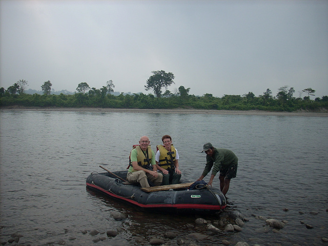Rafting down the river near Nameri