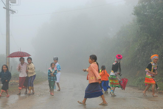 Hmong people in the mist