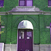 Grand Trunk door on one India st. / Porte du 1 rue India -  Portland USA.  11 octobre 2009 - Blue windows RVB effect - Effet fenêtres bleus RVB