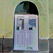 Grand Trunk door on one India st. / Porte du 1 rue India -  Portland USA.  11 octobre 2009- Négatif RVB postérisé