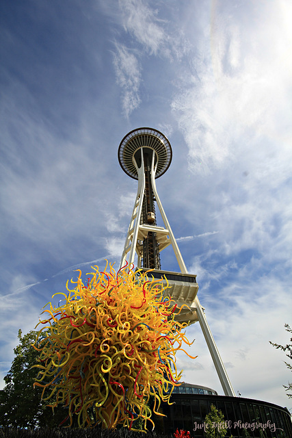 The Space Needle, Seattle, with a Chihuly Sculpture