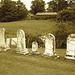 Lake Bomoseen private cemetery. Sur la 4 au tournant de la 30. Vermont, USA - États-Unis. - Sepia