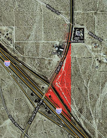 Palm Drive, Gene Autry Trail, I-10 current configuration annotated