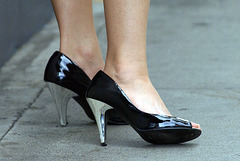 street shot silver heels (F)
