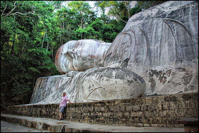 The giant lying Buddha of Ta Cu mountain