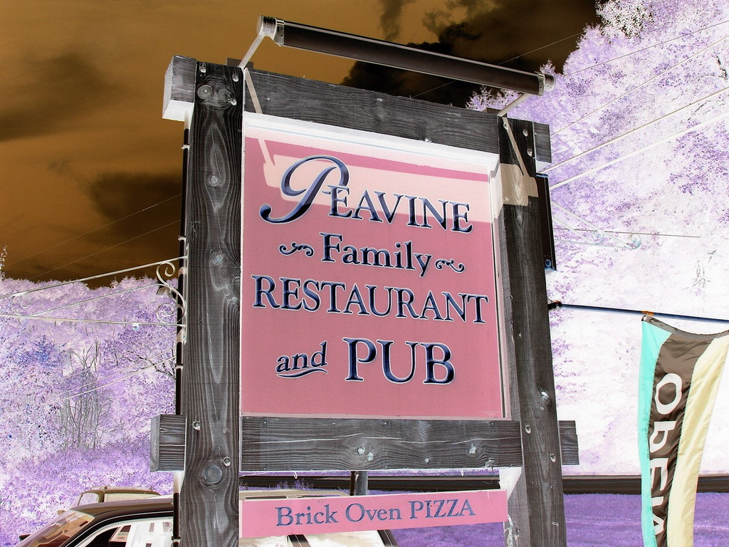 Peavine restaurant  -  Route 107. Vermont USA  - 25 juillet 2009 - Négatif