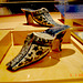 Ceramic mules from a distant past  / Mules en céramique d'un lointain passé  - Bata Shoe Museum. Toronto, CANADA .  3 juillet 2007