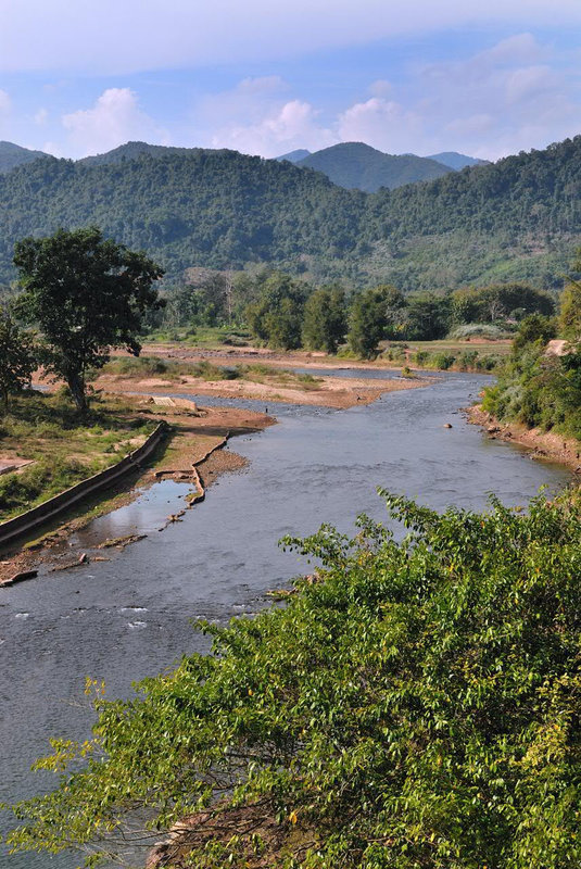 Nam Phak river flows into the Nam Kor river