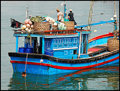 the blue fisher boat