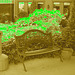 Banc botanique /  Botanical bench - Sepia avec vert ajouté