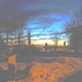 Coucher soleil au belvédère /  Viewpoint sunset  - Dans ma ville / Hometown -  2 mars 2010 - Fortement éclaircie avec couleurs ravivées