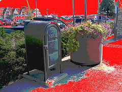 US relay mail /  Portland's marina - Maine USA -  11 octobre 2009 - Ciel rouge postérisé