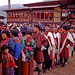 Local people waiting to touch the Thanka