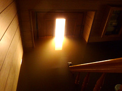 Elbhochwasser 6. Juni 2013 - Lichtblick im Treppenhaus