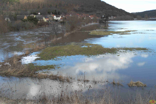 2010-02-28 05 Wangen, Unstrut, Hochwasserstufe III