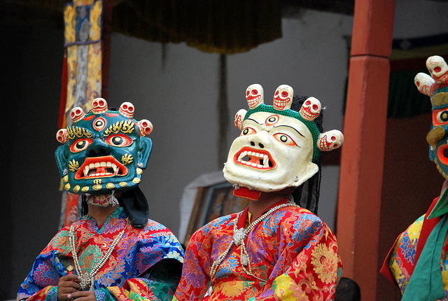 Masked lama dancers