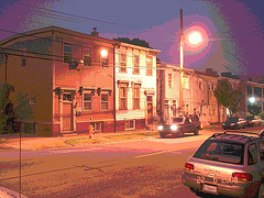 Halifax by the night .  Canada.  June / Juin 2008-  Postérisation