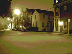 Halifax by the night . Nouvelle-Écosse ( NS)  Canada.   22 Juin 2008  - Sepia postérisé