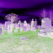 Newport center vault cemetery - Vermont USA .  28 mars 2010- Négatif aux couleurs ravivées
