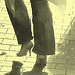 La Dame Hemlex en escarpins blancs / Hemtex Lady in white high heels shoes -  Ängelholm  /  Suède - Sweden.  23 octobre 2008 - Vintage