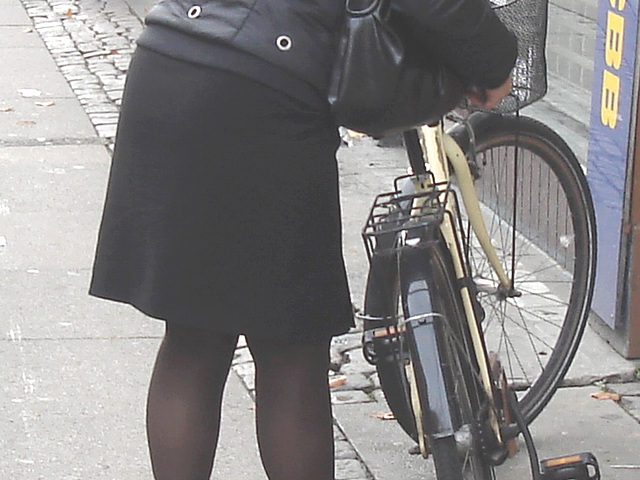Bageri blonde Danish mature biker in chunhy hammer heeled boots /  Copenhagen, Denmark - 19-10-2008