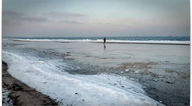 Schlittschuh'laufen am Ostseestrand