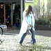 La Dame Hemlex en escarpins blancs / Hemtex Lady in white high heels shoes -  Ängelholm  /  Suède - Sweden.  23 octobre 2008- Postérisation