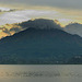 Batur volcano in sunset