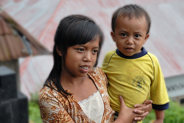 Bali Aga girl with her brother