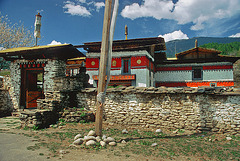 Entrance door into the Jampey Lhakhang monastery