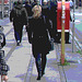 Black coat pony tail booted danish  blond  / Copenhagen, Denmark.  20-10-2008 -  Postérisation