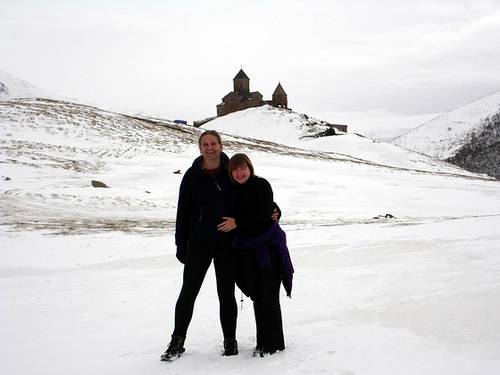 Approach to the Church of Kazbegi