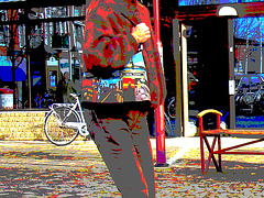 Handlesbanken ultra mature Lady in sexy rowboat shoes /  Jolie Dame d'âge mur en chaussures sexy à petits talons - Ängelholm  / Suède - Sweden.  23 octobre 2008- Postérisation