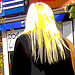 Klädcity typical Swedish blond Lady in chunky hammer heeled Boots /  Blonde typique de la Suède en bottes à talons trapus - Ängelholm / Suède - Sweden.  23 octobre 2008 - Postérisation