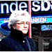 Handlesbanken Swedish gray haired mature Lady with glasses / La Dame Handlesbanken aux cheveux gris avec lunettes- Ängelholm /  Suède - Sweden - 23-10-2008 - Peinture à l'huile et pointillisme postérisé