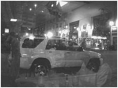 Ghost reflections  /  Reflets de fantômes -  Portland, Maine USA.  11 octobre 2009  - N & B