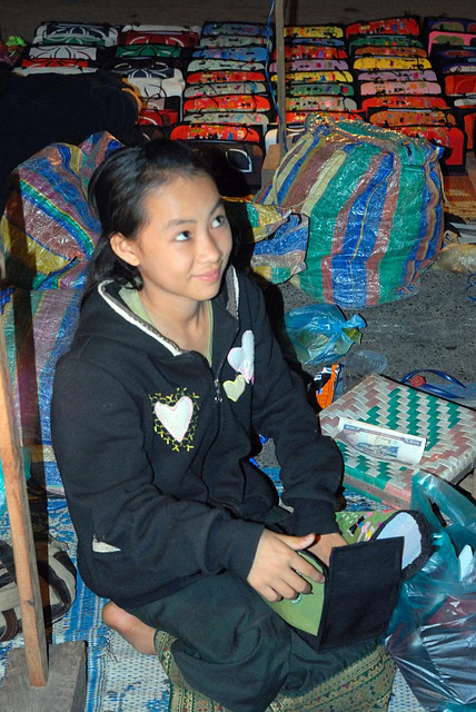 Blanket handicraft vendor girl